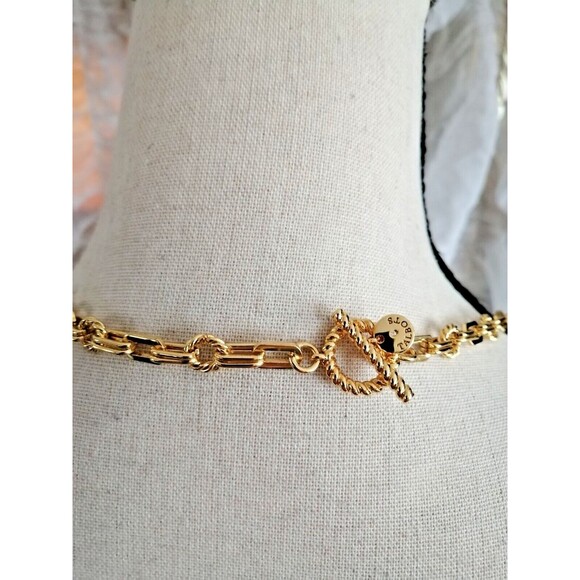 Talbots Lux Necklace Semi Precious Stones Gold Tone Chain 31" - Picture 3 of 3